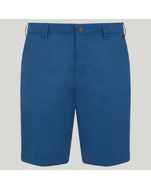 Harvie & Hudson Blue Meyer Tailored Cotton Short for men