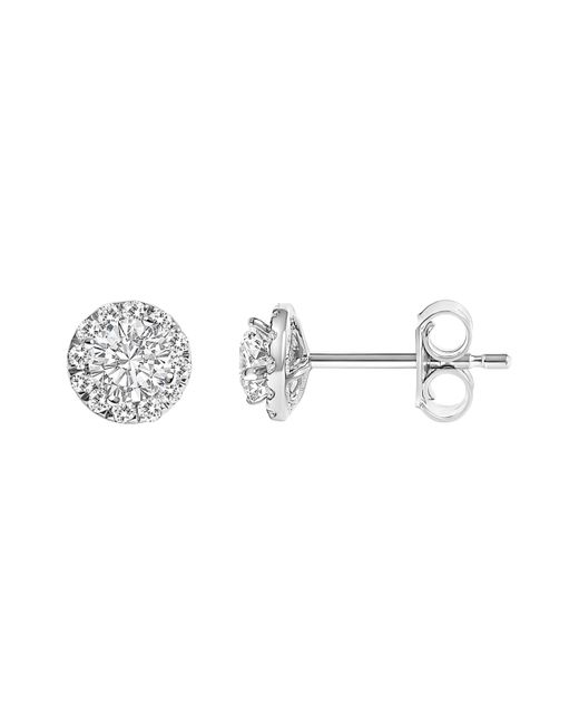 Haus of Brilliance Metallic 14K 1/2 Cttw Lab-Grown Diamond Halo Stud Earring (F-G Color, Vs1-Vs2 Clarity)