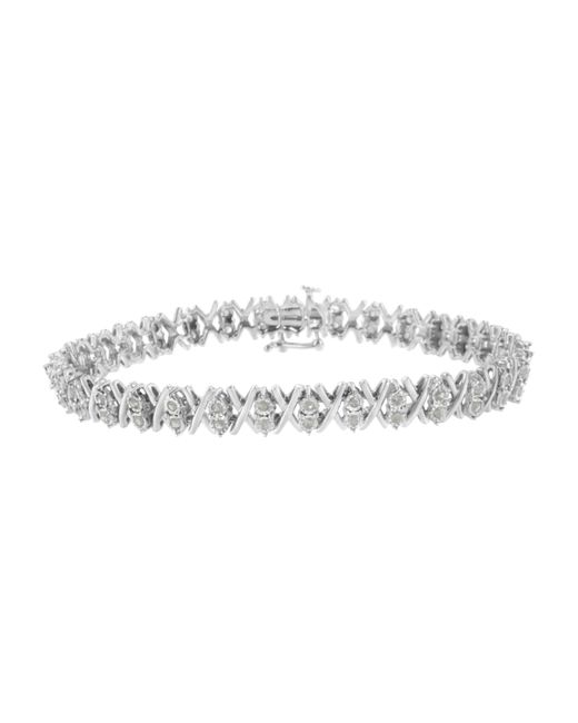 Haus of Brilliance Metallic 925 Sterling 1.0 Cttw Diamond Miracle-Set X-Link 7" Tennis Bracelet (I-J Color, I3 Clarity)