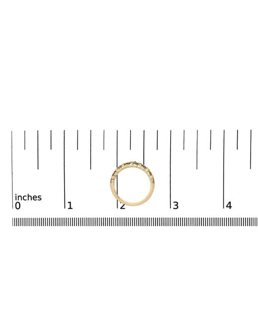Haus of Brilliance Metallic 10K Plated .925 Sterling 1/4 Cttw Champagne Diamond Geometric Band Ring