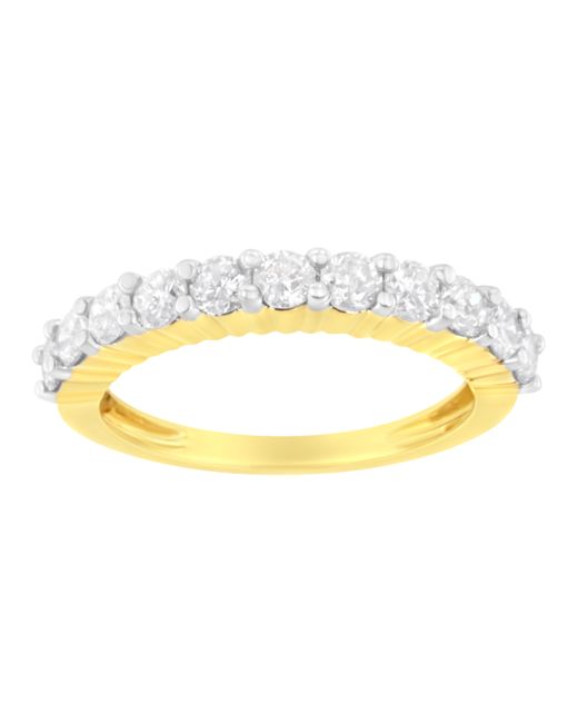 Haus of Brilliance Metallic Igi Certified 1.0 Cttw Diamond 10K Prong Set Fluted Band Style Wedding Ring (J-K Color, I1-I2 Clarity)