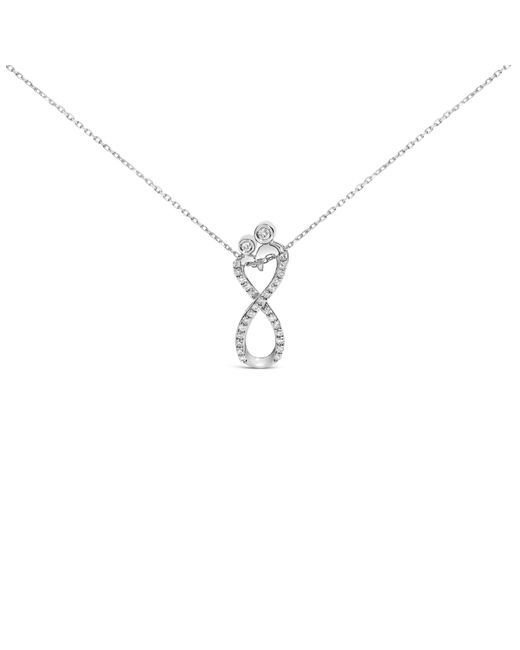 Haus of Brilliance Women's Metallic Sterling 1/4 Cttw Diamond Infinity Motif Pendant Necklace