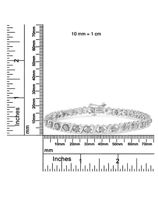 Haus of Brilliance Metallic 925 Sterling 1/6 Cttw Miracle Set Diamond Infinity Link And Station Tennis Bracelet (I-J Color, I3 Clarity)