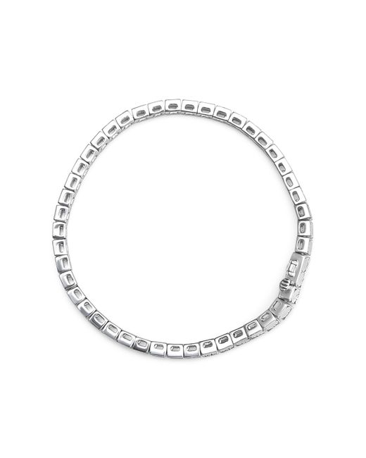 Haus of Brilliance Metallic 925 Sterling 1/4 Cttw Miracle Set Diamond And Bead Link 7.25" Tennis Bracelet (I-J Color, I2-I3 Clarity)