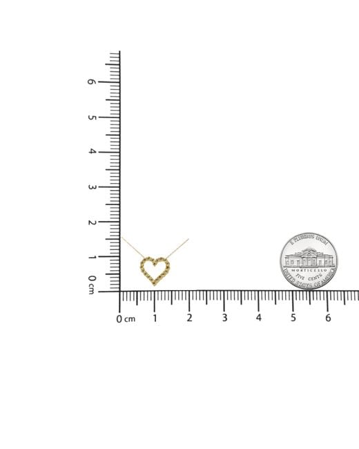Haus of Brilliance Metallic 10K Flashed .925 Sterling 1/2 Cttw Champagne Diamond Miracle Plate Heart Pendant Necklace (K-L Color, I1-I2 Clarity)