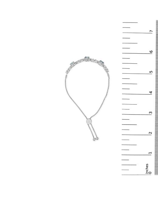 Haus of Brilliance Metallic 925 Sterling Swiss Topaz And Sapphire Bolo Bracelet