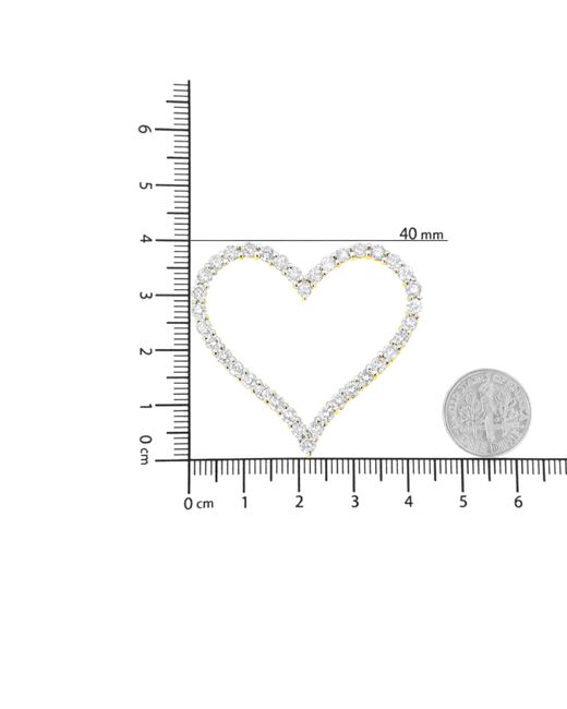 Haus of Brilliance Metallic 10K Plated .925 Sterling 3.0 Cttw Round-Cut Diamond Open Heart Pendant Necklace (J-K Color, I1-I2 Clarity)