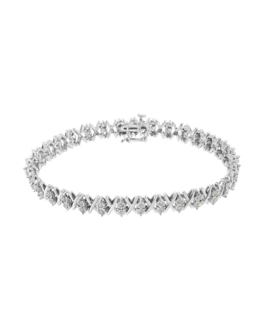 Haus of Brilliance Metallic 925 Sterling 1.0 Cttw Diamond Miracle-Set X-Link 7" Tennis Bracelet (I-J Color, I3 Clarity)