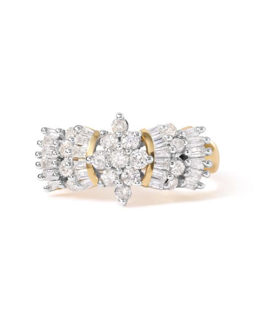 Haus of Brilliance White 10K 1.00 Cttw Diamond Starburst Ring Band (H-I Color, I1-I2 Clarity)