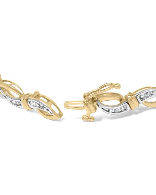 Haus of Brilliance Black 10K And 1/2 Cttw Channel Set Diamond Infinity Link 7" Tennis Bracelet (H-I Color, I1-I2 Clarity)