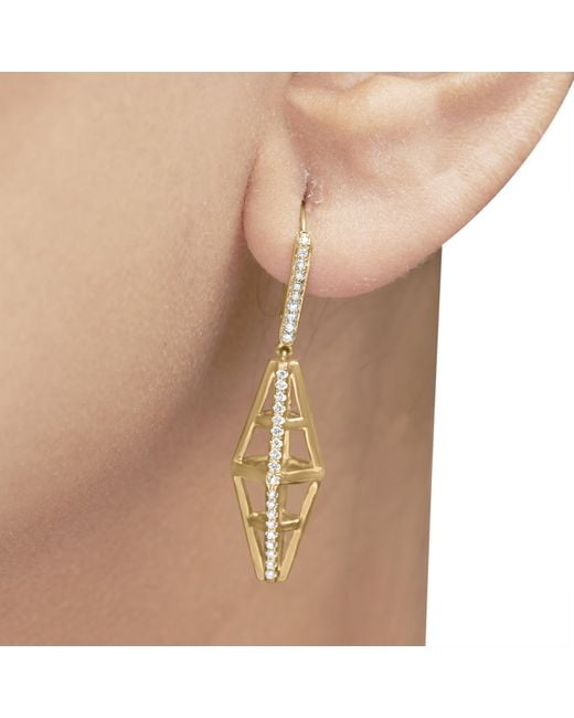 Haus of Brilliance Metallic 14K 5/8 Cttw Diamond Geometrical Pillar Drop And Dangle Earrings (G-H Color, Si1-Si2 Clarity)