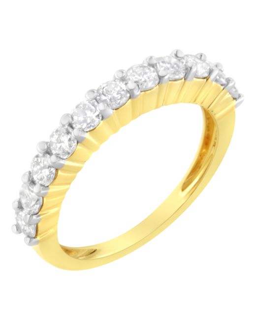 Haus of Brilliance Metallic Igi Certified 1.0 Cttw Diamond 10K Prong Set Fluted Band Style Wedding Ring (J-K Color, I1-I2 Clarity)