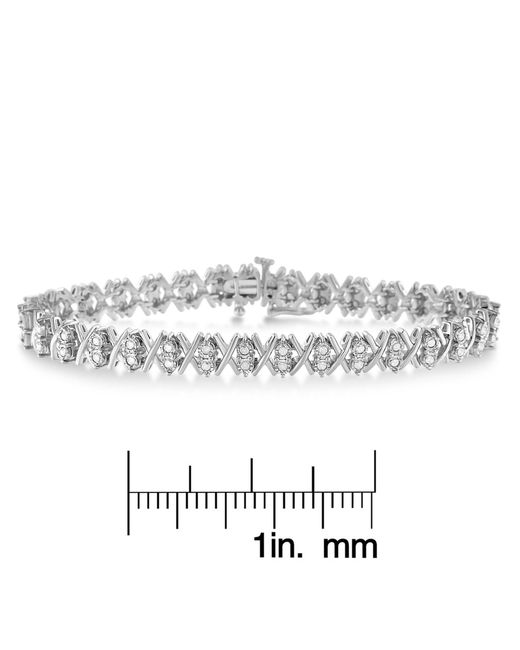 Haus of Brilliance Metallic 925 Sterling 1.0 Cttw Diamond Miracle-Set X-Link 7" Tennis Bracelet (I-J Color, I3 Clarity)