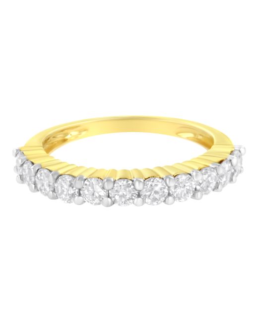 Haus of Brilliance Metallic Igi Certified 1.0 Cttw Diamond 10K Prong Set Fluted Band Style Wedding Ring (J-K Color, I1-I2 Clarity)