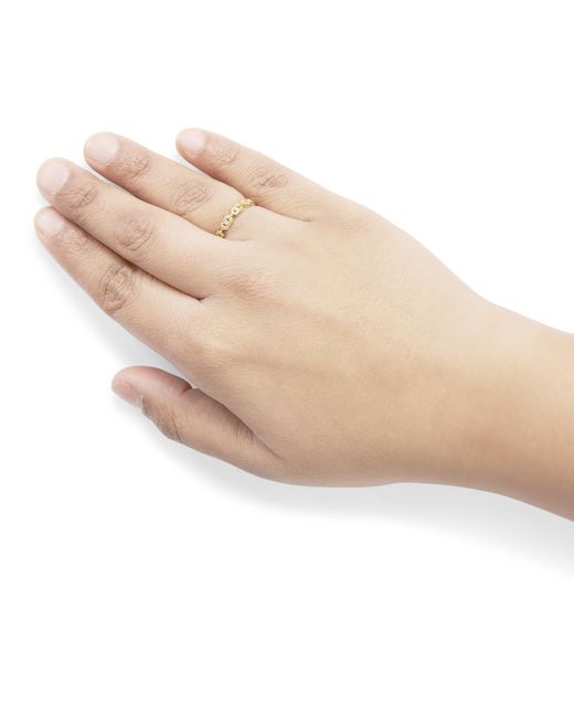 Haus of Brilliance Metallic 10K 1/10 Cttw Paperclip Style Link Band Ring (H-I Color, I1-I2 Clarity)