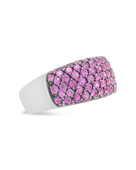 Haus of Brilliance Purple 18K And Rhodium Multi Row Sapphire Classic Band Ring