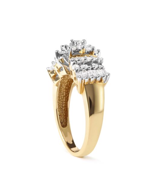 Haus of Brilliance White 10K 1.00 Cttw Diamond Starburst Ring Band (H-I Color, I1-I2 Clarity)