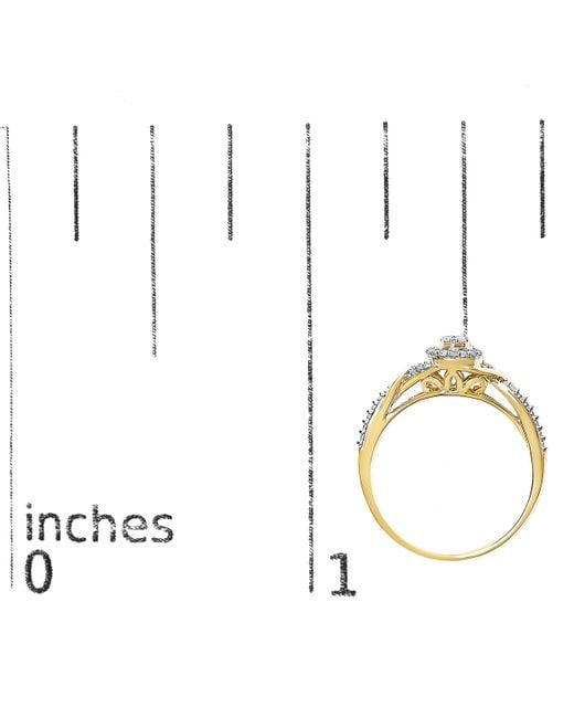 Haus of Brilliance White 10K 1/10 Cttw Diamond Swirl And Halo Promise Ring (I-J Color, I3 Clarity)