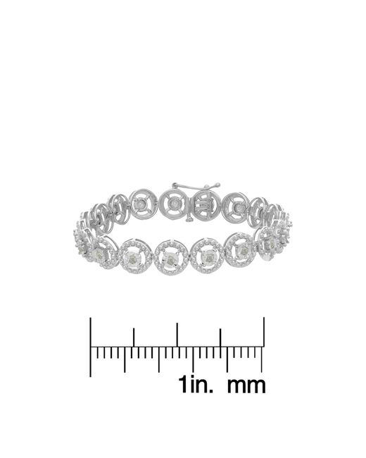 Haus of Brilliance Metallic 925 Sterling 1.0 Cttw Diamond Nested Circle Miracle Set Open Wheel 7" Fashion Link Bracelet (I-J Color, I3 Clarity)