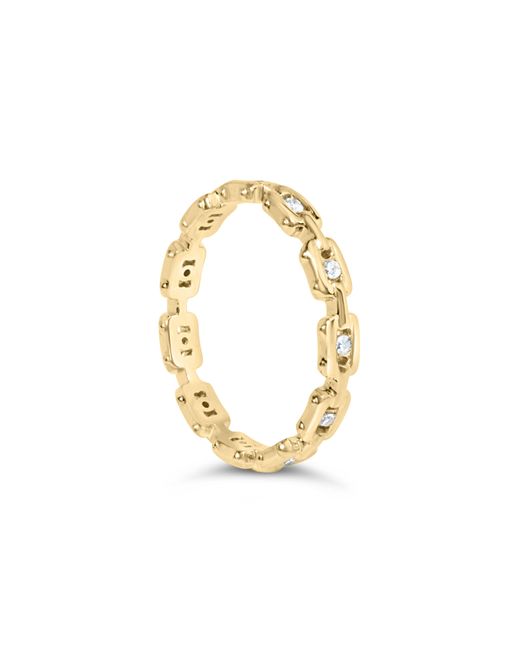 Haus of Brilliance Metallic 10K 1/10 Cttw Paperclip Style Link Band Ring (H-I Color, I1-I2 Clarity)