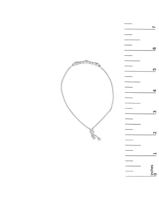 Haus of Brilliance Blue 925 Sterling Created Sapphire And Sapphire Bolo Bracelet