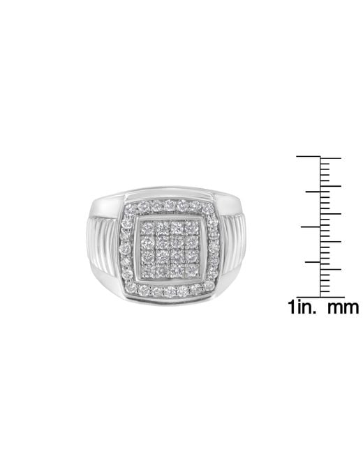 Haus of Brilliance Metallic 14K Diamond Squared Band Ring (1 Cttw, H-I Color, Si2-I1 Clarity) for men