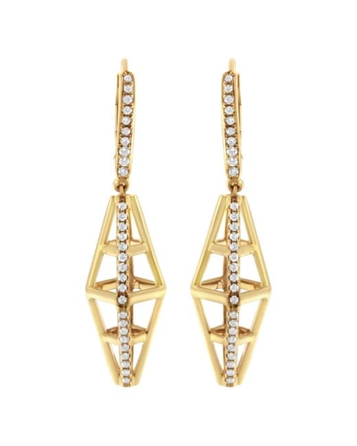 Haus of Brilliance Metallic 14K 5/8 Cttw Diamond Geometrical Pillar Drop And Dangle Earrings (G-H Color, Si1-Si2 Clarity)