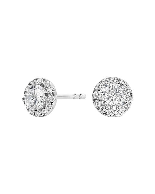 Haus of Brilliance Metallic 14K 1/2 Cttw Lab-Grown Diamond Halo Stud Earring (F-G Color, Vs1-Vs2 Clarity)