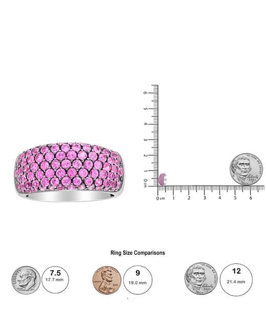Haus of Brilliance Purple 18K And Rhodium Multi Row Sapphire Classic Band Ring