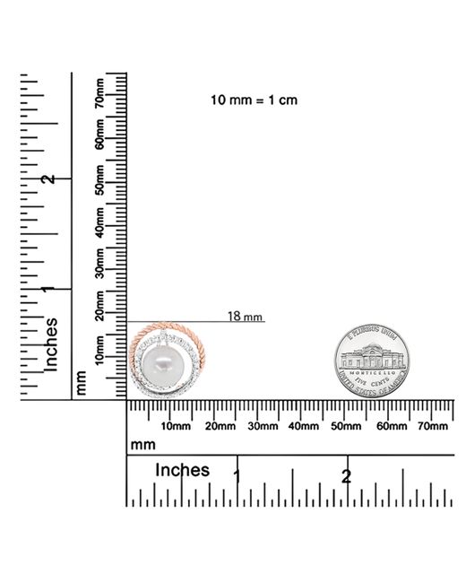 Haus of Brilliance Metallic 14K Rose And 3/8 Cttw Pave Diamond And 9Mm Round Pearl Spiral Openwork 18" Pendant Necklace- (H-I Color, Vs1-Vs2 Clarity)