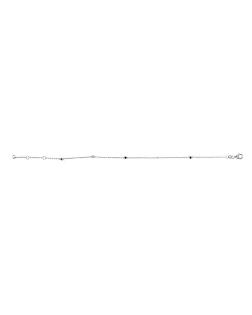 Haus of Brilliance Metallic 14K Alternating Sapphire And Diamond Bezel Station Chain Bracelet