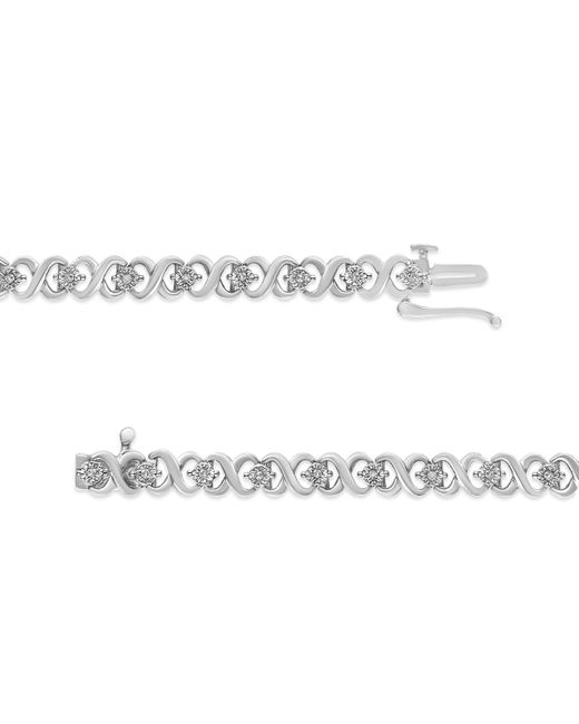 Haus of Brilliance Metallic 925 Sterling 1/6 Cttw Miracle Set Diamond Infinity Link And Station Tennis Bracelet (I-J Color, I3 Clarity)