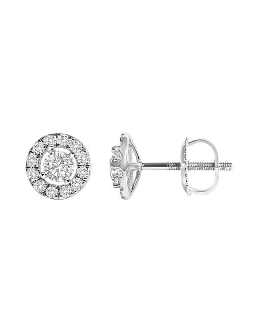Haus of Brilliance Metallic 14K 3/4 Cttw Lab-Grown Diamond Floating Halo Stud Earring (F-G Color, Vs1-Vs2 Clarity)
