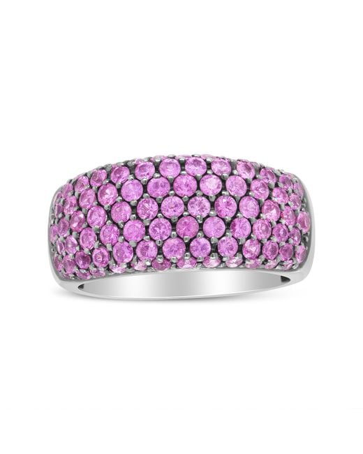 Haus of Brilliance Purple 18K And Rhodium Multi Row Sapphire Classic Band Ring