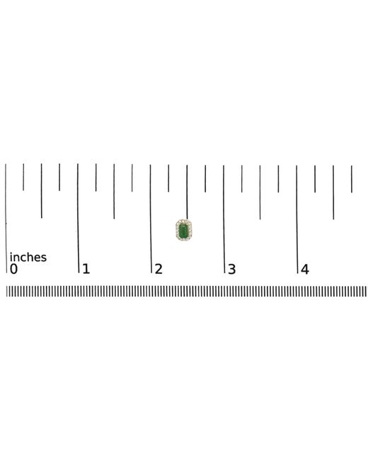 Haus of Brilliance Green 14K Emerald And 1/8 Cttw Diamond Halo Octagonal Shaped Stud Earrings (I-J Color, I1-I2 Clarity)