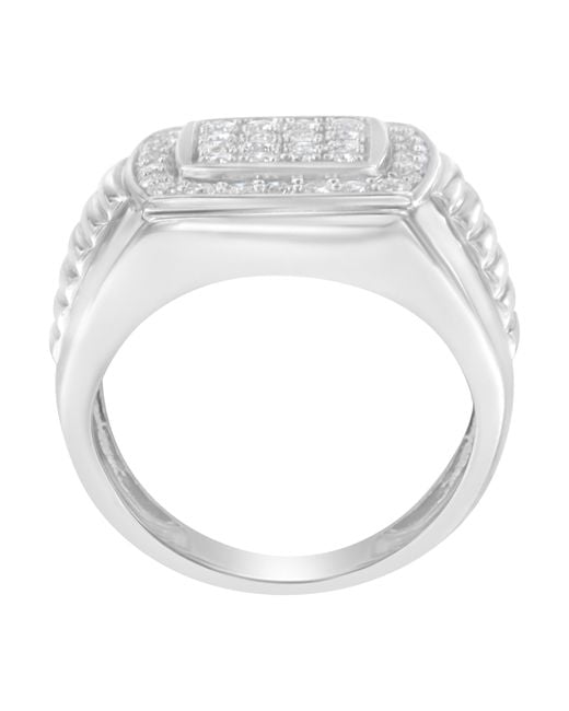 Haus of Brilliance Metallic 14K Diamond Squared Band Ring (1 Cttw, H-I Color, Si2-I1 Clarity) for men