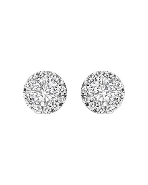 Haus of Brilliance Metallic 14K 1/2 Cttw Lab-Grown Diamond Halo Stud Earring (F-G Color, Vs1-Vs2 Clarity)
