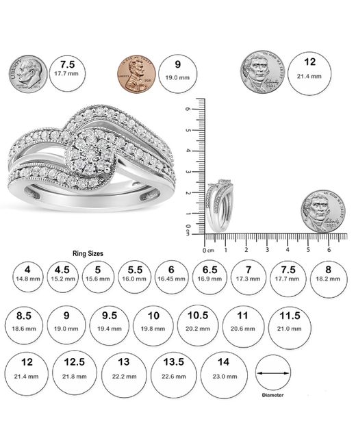 Haus of Brilliance Metallic 925 Sterling 1/3Ct Cttw Multi-Diamond Bypass Vintage-Style Bridal Set Ring And Band (I-J Color, I3 Clarity)