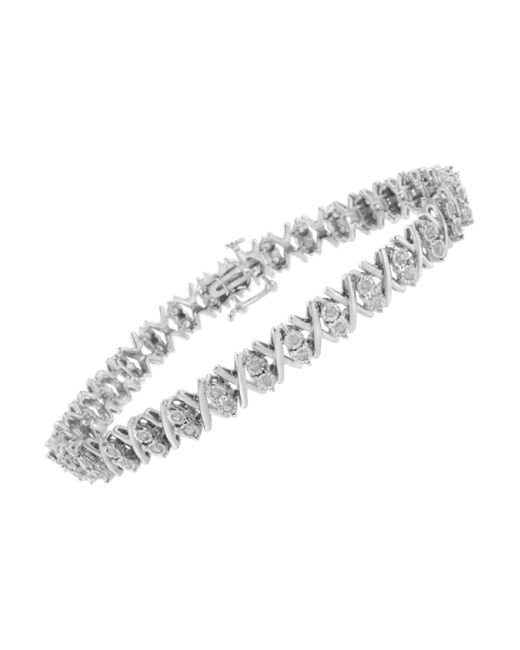Haus of Brilliance Metallic 925 Sterling 1.0 Cttw Diamond Miracle-Set X-Link 7" Tennis Bracelet (I-J Color, I3 Clarity)