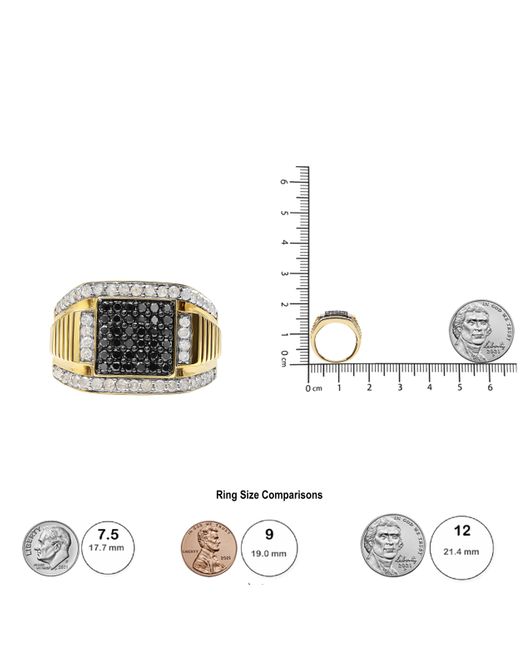 Haus of Brilliance Metallic 14K Plated .925 Sterling 1 1/2 Cttw And Treated Diamond Cluster Ring I-J Color, I2-I3 Clarity) for men