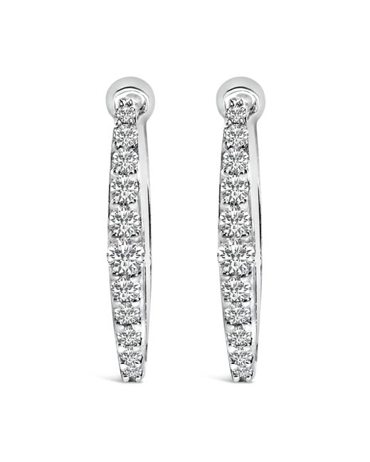 Haus of Brilliance Metallic 10K 1/4 Cttw Lab Grown Diamond Heart Shaped Huggy Hoop Earrings