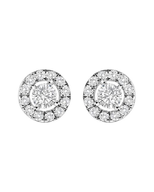 Haus of Brilliance Metallic 14K 3/4 Cttw Lab-Grown Diamond Floating Halo Stud Earring (F-G Color, Vs1-Vs2 Clarity)