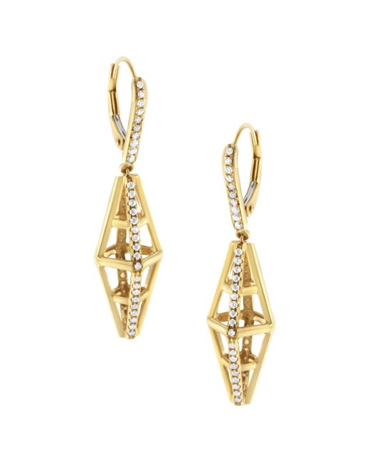 Haus of Brilliance Metallic 14K 5/8 Cttw Diamond Geometrical Pillar Drop And Dangle Earrings (G-H Color, Si1-Si2 Clarity)