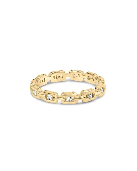 Haus of Brilliance Metallic 10K 1/10 Cttw Paperclip Style Link Band Ring (H-I Color, I1-I2 Clarity)