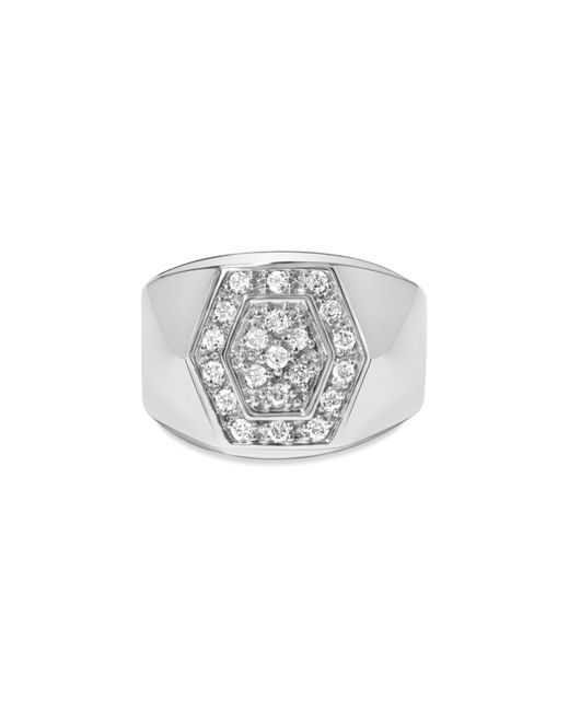 Haus of Brilliance White 925 Sterling 1/2 Cttw Multi-Diamond Hexagon Frame Ring (I-J Color, I3 Clarity) for men
