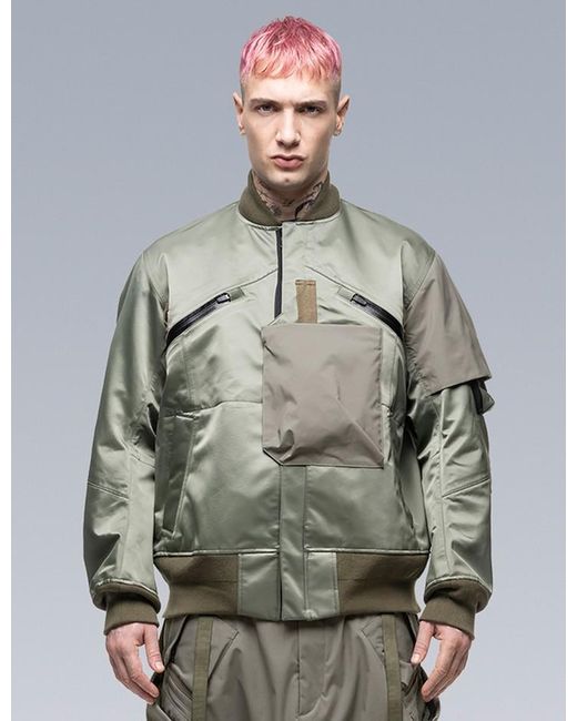 Sacai Synthetic X Acronym Bomber Jacket in Green for Men - Lyst