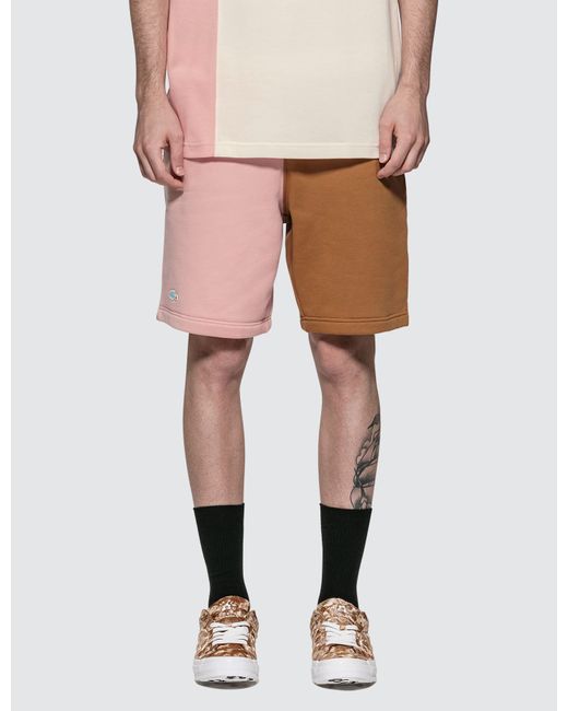 Lacoste Cotton Golf Le Fleur* X Colorblock Jersey Shorts in Pink for Men - Lyst