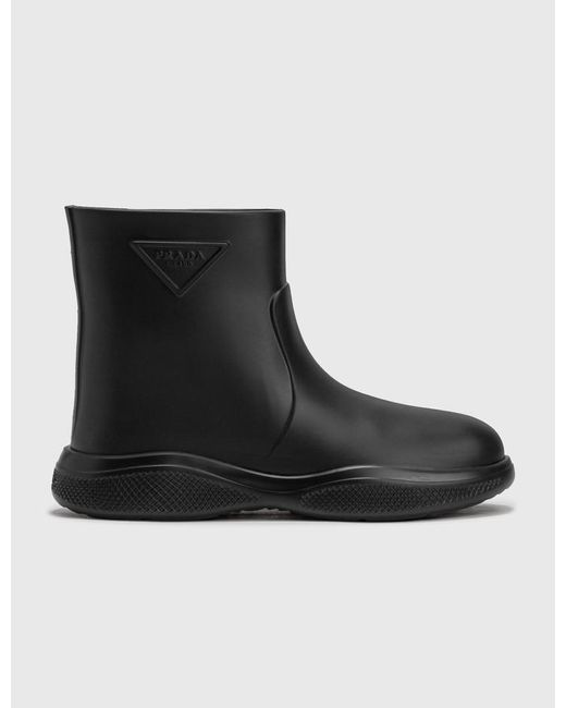 Prada Rubber Rain Boots in Black | Lyst Canada