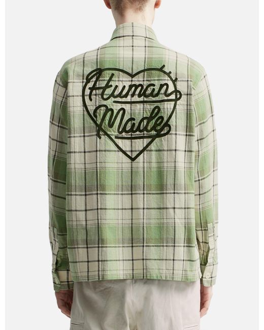 Human Made Checked Overshirt in Green for Men | Lyst Australia