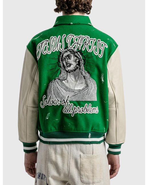 Someit P.o.b Vintage Varsity Jacket in Green for Men | Lyst